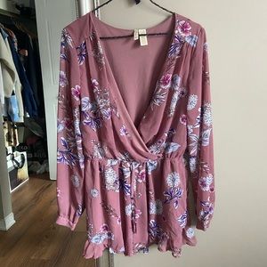 Violet flower romper